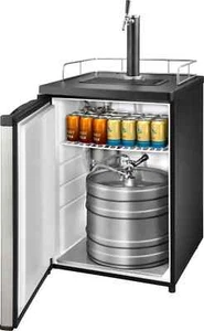 Insignia NS-BK1TSS6 5.6 Cu. Ft. 1-Tap Beverage Cooler Kegerator: Stainless Steel - Picture 1 of 7