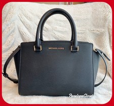 Nuova con Etichetta Michael Kors Saffiano pelle Selma M Top Zip Borsa a Tracolla