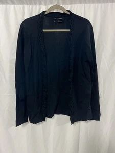 Etoile Solid Black Cardigan Sweater Open Size Large - Picture 1 of 4