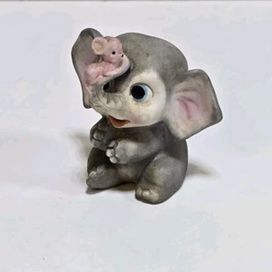 Kelvin Elephant Figurines Japan Vintage Baby Elephant With Mouse Trunk! - Picture 1 of 5