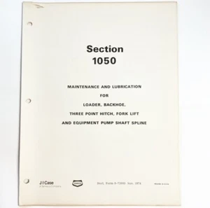 Case Loader Backhoe Hitch Fork Lift Maintenance Lube 1974 Vintage Original OEM - Picture 1 of 1