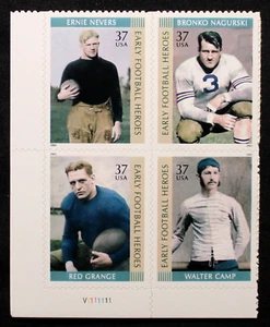 US Plate Blocks Stamps #3808-11 ~ 2003 37c Early Football Heroes MNH RL18 - Picture 1 of 1