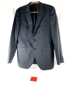 BOSS MENS BLK BLAZER U.S. 38R RED LABEL BULGARIA 100% VIRGIN WOOL H STITCH URBAN - Picture 1 of 24