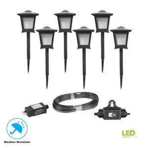 Hampton Bay Miramar Low Voltage Black Integrated LED Pathway Light Kit (6-Pack) - Picture 1 of 1