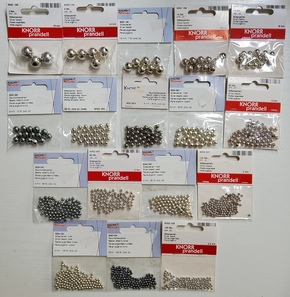 KNORR PRANDELL Knorrprandell Wachsperlen silber, versch. Größen, Basteln, TOP Preis!