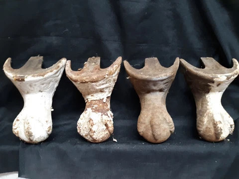 Antique Original Large Cast Iron Clawfoot Tub Feet Eagle Claw & Ball set of 4 Cover