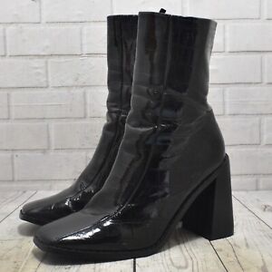 Womens Boohoo Black Zip Fastening High Heel Ankle Boots UK 4 EUR 37