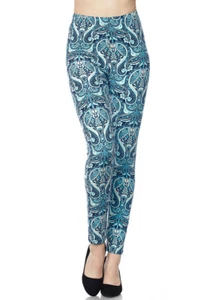 Leggings TAGLIA UNICA TC/Oj008 burroso morbido sempre spazzolato blu - Foto 1 di 3