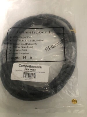 Comprehensive, CAT6-14BLK, 550 Mhz Snagless Patch Cable 14ft Black...LSS-20 - Image 1 of 2