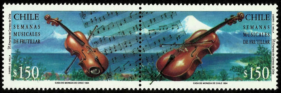 CHILE, SEMANAS MUSICALES EN FRUTILLAR, AÑO 1994, #1664-65, MNH Foto 1 de 1