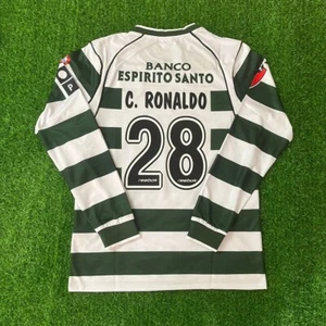 Ronaldo 28 Sporting 2001 03 XXL Home Jersey Vintage Retro Football Soccer Lisbon - Picture 1 of 5