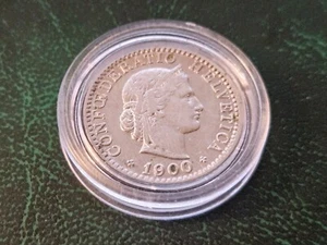 1900 Switzerland 20 Rappen Coin Lightly Circulated - Picture 1 of 2