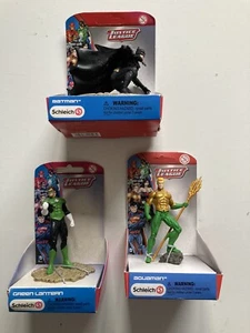 Schleich JUSTICE LEAGUE 3 FIGURE BUNDLE BATMAN,GREEN LANTERN & AQUAMAN, See Pics - Picture 1 of 4