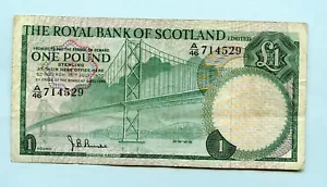 ROYAL BANK OF SCOTLAND SCOTTISH £1 BANKNOTE 15th July 1970 - Picture 1 of 2