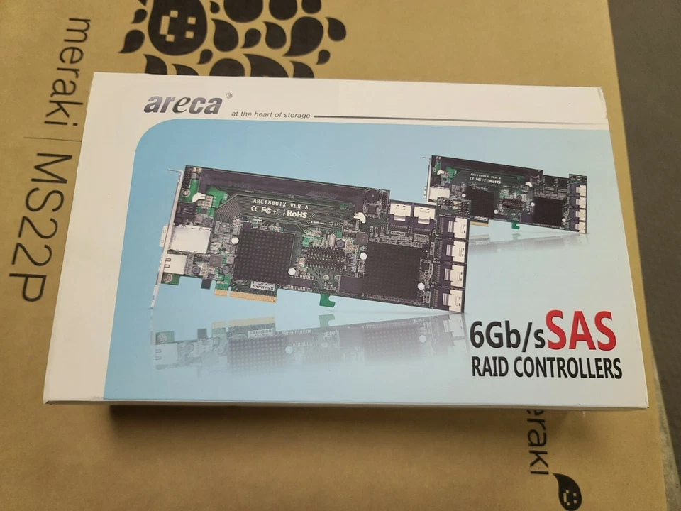 Areca ARC-1880DIX-16 1GB Cache PCIe 4e+ 16i Ports 6Gb/s SAS/SATA RAID Card  - Image 1 of 4