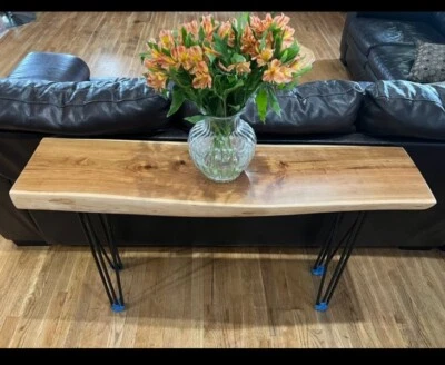 Live Edge Cherry Table River Resin - Image 1 of 4