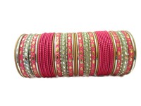 Indian Bollywood Traditional Fashion Bridal Pink Wedding 52 PS Ethnic Bangles