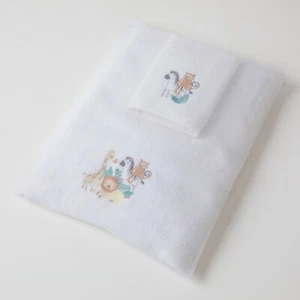 Baby Infant Bath Towel Newborn Cotton Warm Child Face Washer Gift Bag Safari - Picture 1 of 3