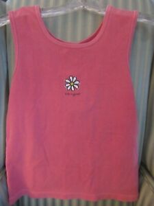 RARE!  NWT LIFE IS GOOD YOGA/ WORKOUT/PERFORMANCE S/L TANK..."SIMPLE DAISY" (M)