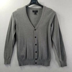 21 maglione cardigan da uomo di marca americana da uomo grigio bottone a V toppa gomito - Foto 1 di 10