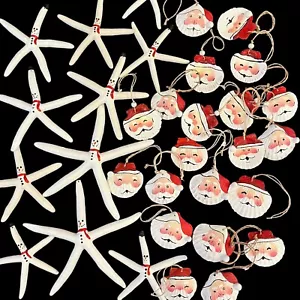 30 handgefertigte Seesterne Schneemänner & Muschel Weihnachtsschmuck Strandmotiv - Bild 1 von 8