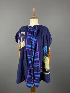 GIANNI VERSACE Multicolor Vintage Short Sleeve Drape Cape Blouse Shirt Size 44 - Picture 1 of 16