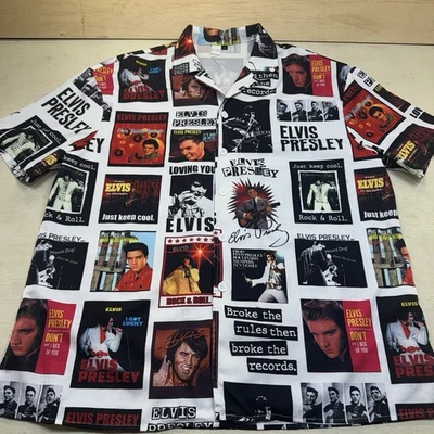 Elvis Presley Forever 21 Button Shirt All Over Print AOP  Men's Large - Image 1 of 4