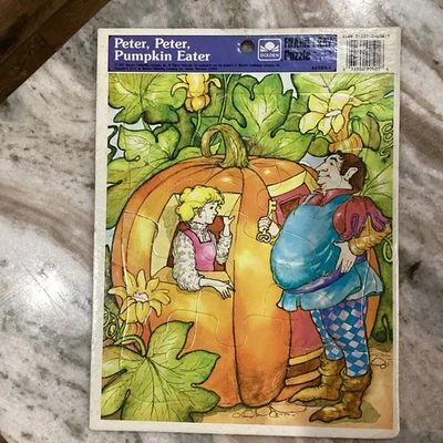 Golden Western Publishing Frame Puzzle 1981 Peter, Peter, Pumpkin Eater, 4608A-6 - Image 1 of 4