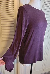 Matty M Pullover Damen Medium ~ weinrot Strickshirt Langarm Stretch ~ Reißverschluss Seiten - Bild 1 von 7