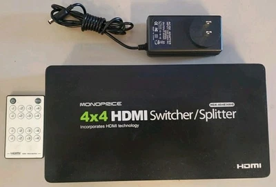 HDMI True Matrix 4x4 HDMI Switcher Splitter 4 In 4 Out IR remote 1080P (HDX404E) - Image 1 of 4