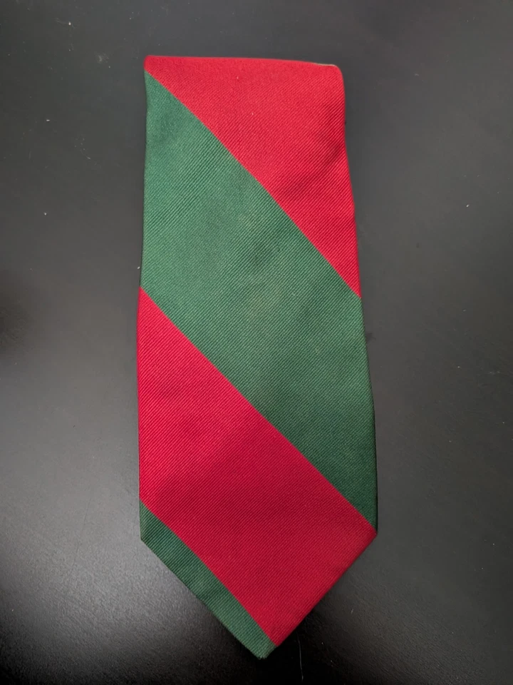 Tommy Hilfiger 100% Seda REPP Corbata Cuello Rayas Hombre Rojo Verde Vacaciones 59" EE. UU.  Foto 1 de 4