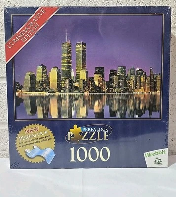 Perfalock 1000 Piece Puzzle - New York City Twin Towers - Commemorative - SEALED - Image 1 of 4