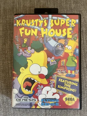Krusty's Super Fun House (Sega Genesis, 1994) Tested - Authentic - Image 1 of 4