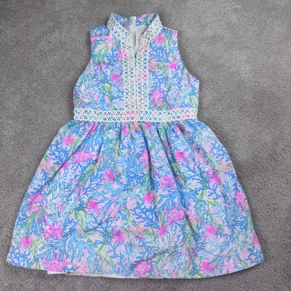 Vestido Lilly Pulitzer Mini Franci para Niñas en Coral Bay Talla 14 Foto 1 de 4