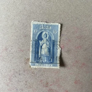 Francobollo EIRE (IRLANDA) VF USATO - 1961 * SAN PATRIZIO * 3P (blu di Prussia). - Foto 1 di 2