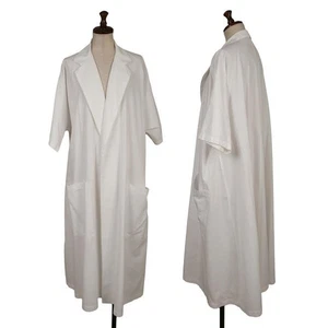 Y's Cotton Short Sleeve Long Coat Size S-M(K-135574) - Picture 1 of 12