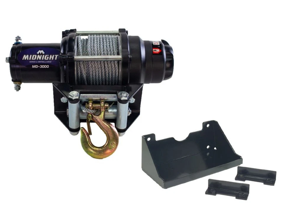 Viper 50 Ft Winch 3000 lb Steel w/ Mount For Kawasaki Mule PROFXR 2018-20 - Image 1 of 4