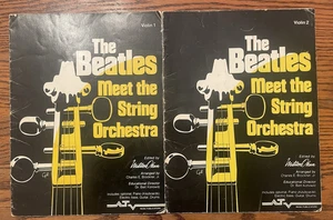 2 Vtg Books The Beatles Meet the String Orchestra Violin 1 & 2 1979 Sheet Music - Picture 1 of 15