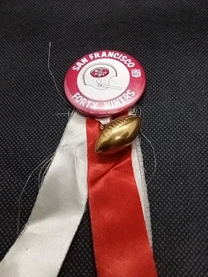 Pin vintage SF 49ers NFLRibbon latón recuerdo de fútbol americano  Foto 1 de 3