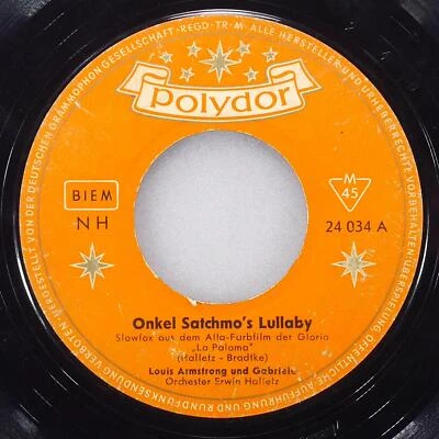 LOUIS ARMSTRONG GABRIELE Satchmo'S Lullaby / Glocken Nacht POLYDOR 24 034 VG  45 - Image 1 of 4