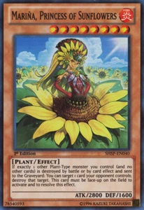 YUGIOH - Mariña, Princess of Sunflowers - SHSP-EN040 - Super Rare - 1st Edition - Picture 1 of 1