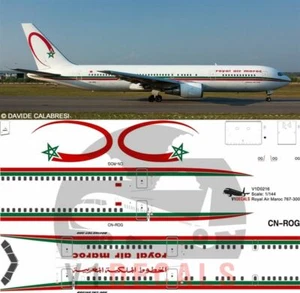 Calcomanías V1 Boeing 767-300 Royal Air Maroc (RAM) para kit modelo 1/144 Zvezda   - Imagen 1 de 8