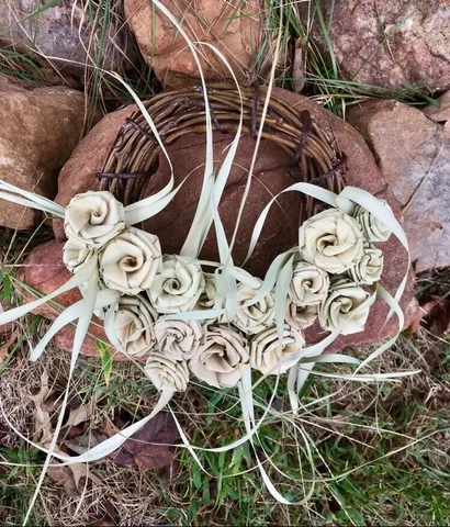 Sweetgrass Palmetto Rose Wreath Cover