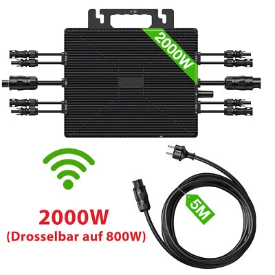 LIONSHEE WECHSELRICHTER 2000W DROSSELBAR AUF 800W APP VDE FÜR BALKONKRAFTWERK INVERTER