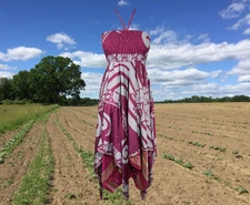Womens Summer Boho Sundress, Halter Dresses, Purple Summer Dress, Printed S/M