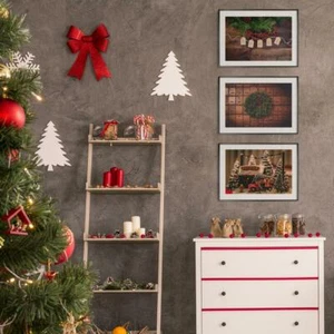 Christmas Wood Poster Set Poster auf hochwertigem Papier Poster Weihnachtsdekoration - Bild 1 von 3