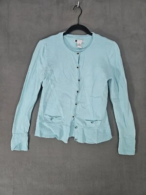 Cárdigan suéter y camisa vintage Carole Little para mujer talla pequeña aguamarina Foto 1 de 4
