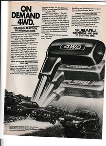 Anuncio de revista Subaru on Demand 1983 original 4x4 - Imagen 1 de 1