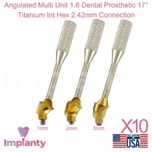 10x Prótesis Dental Angulada Multi Unidad 1.6 17° Titanio Int Hex 2.42mm - Imagen 1 de 7
