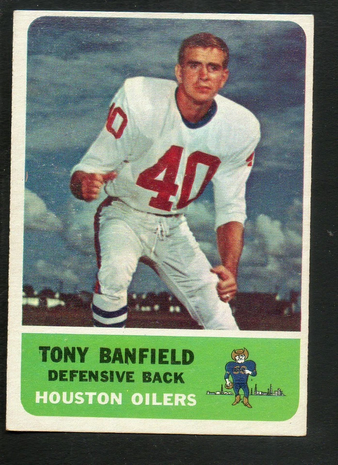 1962 Fleer Football Card #51 Tony Banfield-Houston Oilers Ex Mint Card - Image 1 of 1